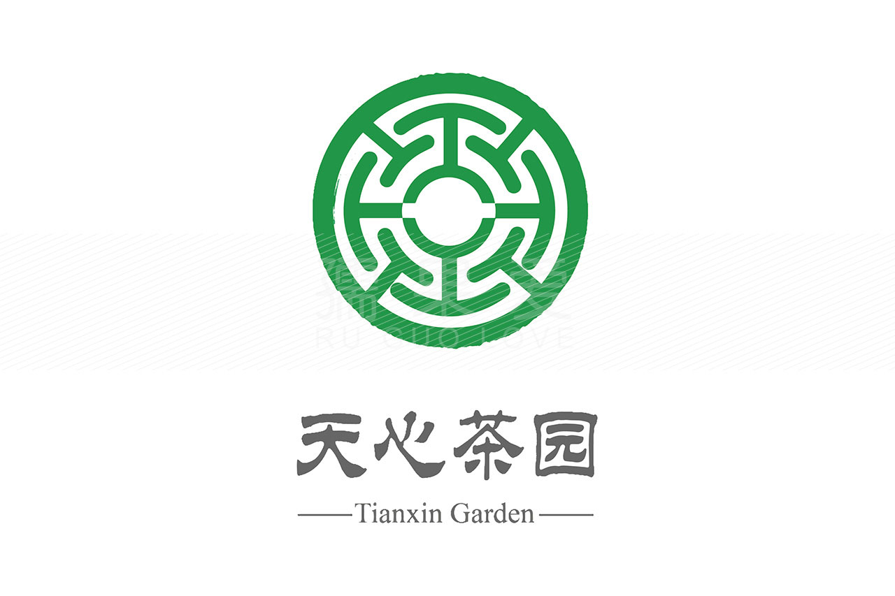 天心茶园logo设计